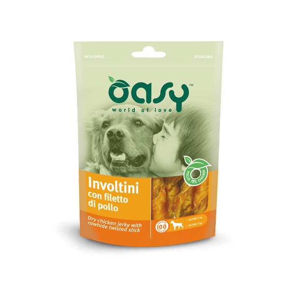 OASY CANE INVOLTINI DI POLLO 350 GR