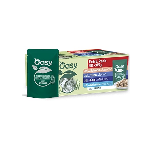OASY GATTO ORIGINAL MULTIPACK STERILIZZATO PESCE 40 X 85 GR