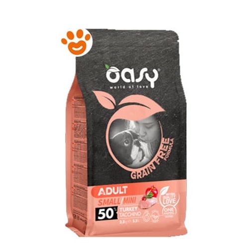 OASY GRAIN FREE ADULT SMALL MINI TACCHINO 800 GR