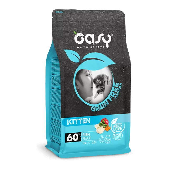 OASY GRAIN FREE GATTO KITTEN PESCE 300 GR