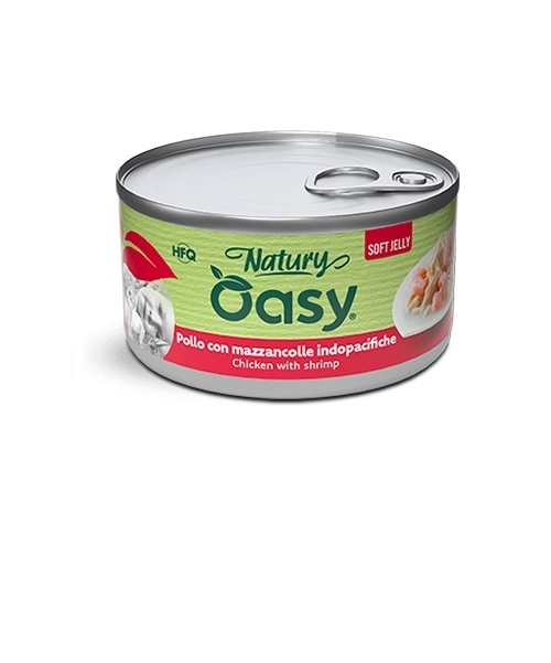 OASY NATURY GATTO SOFT JELLY POLLO CON MAZZANCOLLE 85 GR