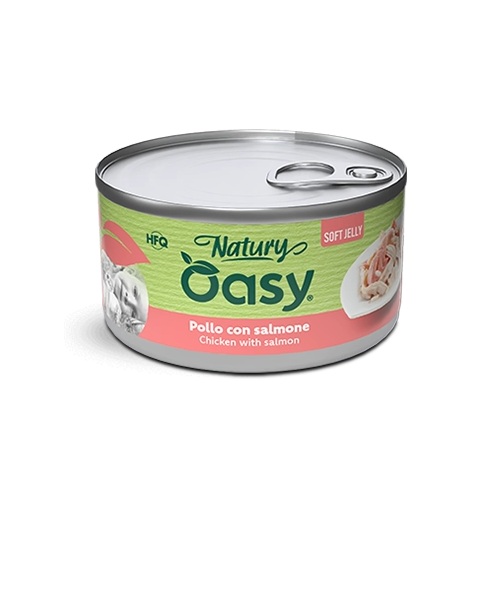 OASY NATURY GATTO SOFT JELLY POLLO CON SALMONE 85 GR