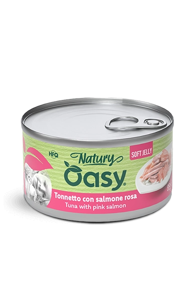 OASY NATURY GATTO SOFT JELLY TONNETTO CON SALMONE ROSA 85 GR