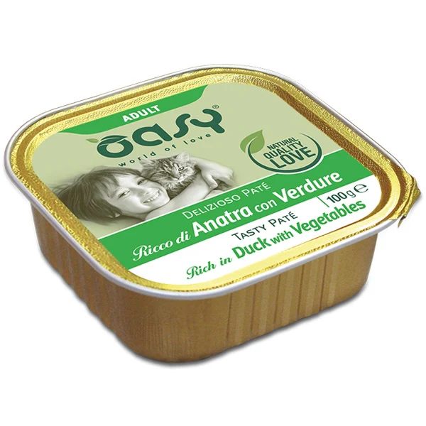 OASY PATE GATTO ADULT ANATRA E VERDURE 100G