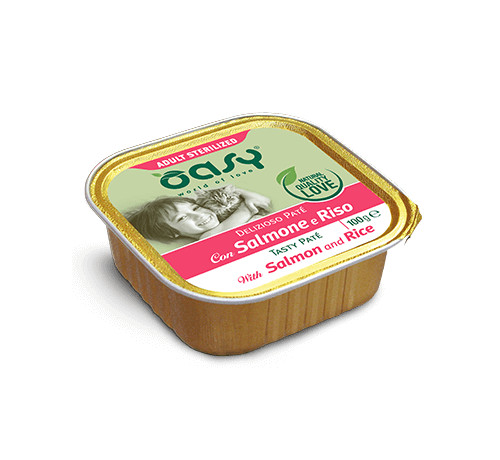 OASY PATE GATTO ADULT SALMONE E RISO 100G