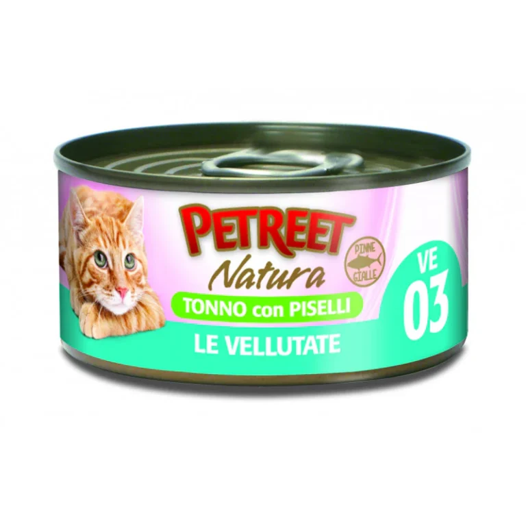 PETREET NATURA VELLUTATE CON TONNO POLLO TONNO E PISELLI 5+1 GRATIS