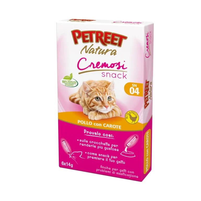 PETREET SNACK CREMOSI POLLO CON CAROTE 6X14G