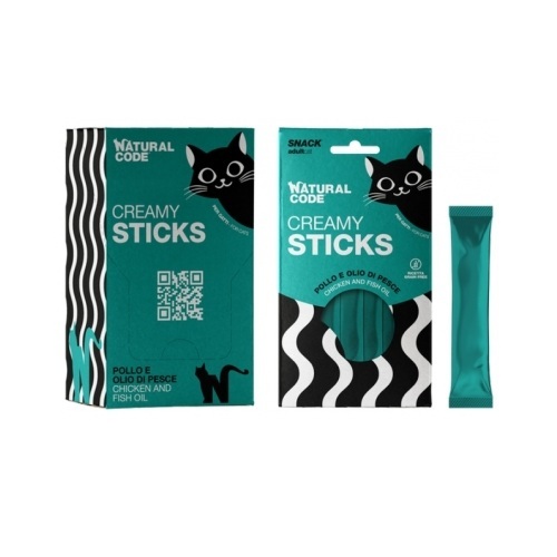 NATURAL CODE SNACK CREMOSI POLLO E OLIO DI PESCE X4